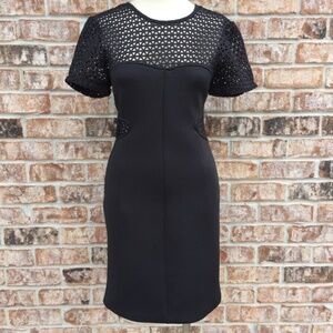 NWT Allen B. Laser-Cut Mini Sheath Dress sz M